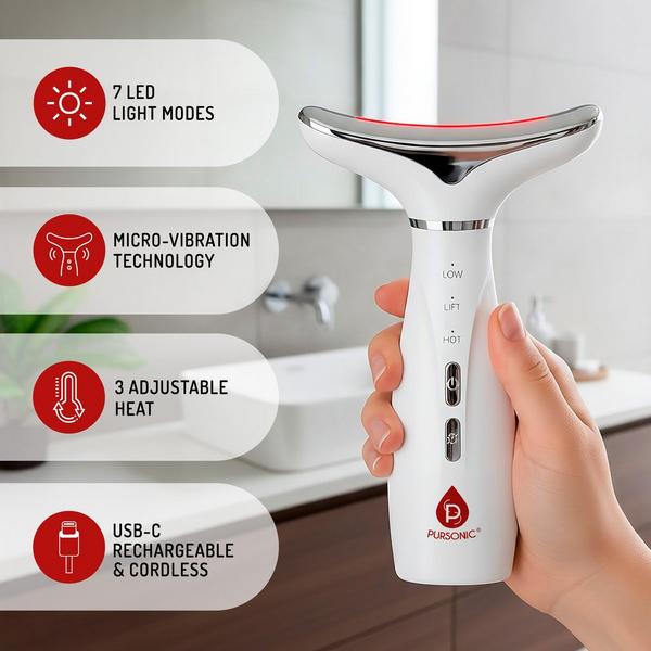 PURSONIC 7-Color LED Light Therapy Neck & Face Device #2