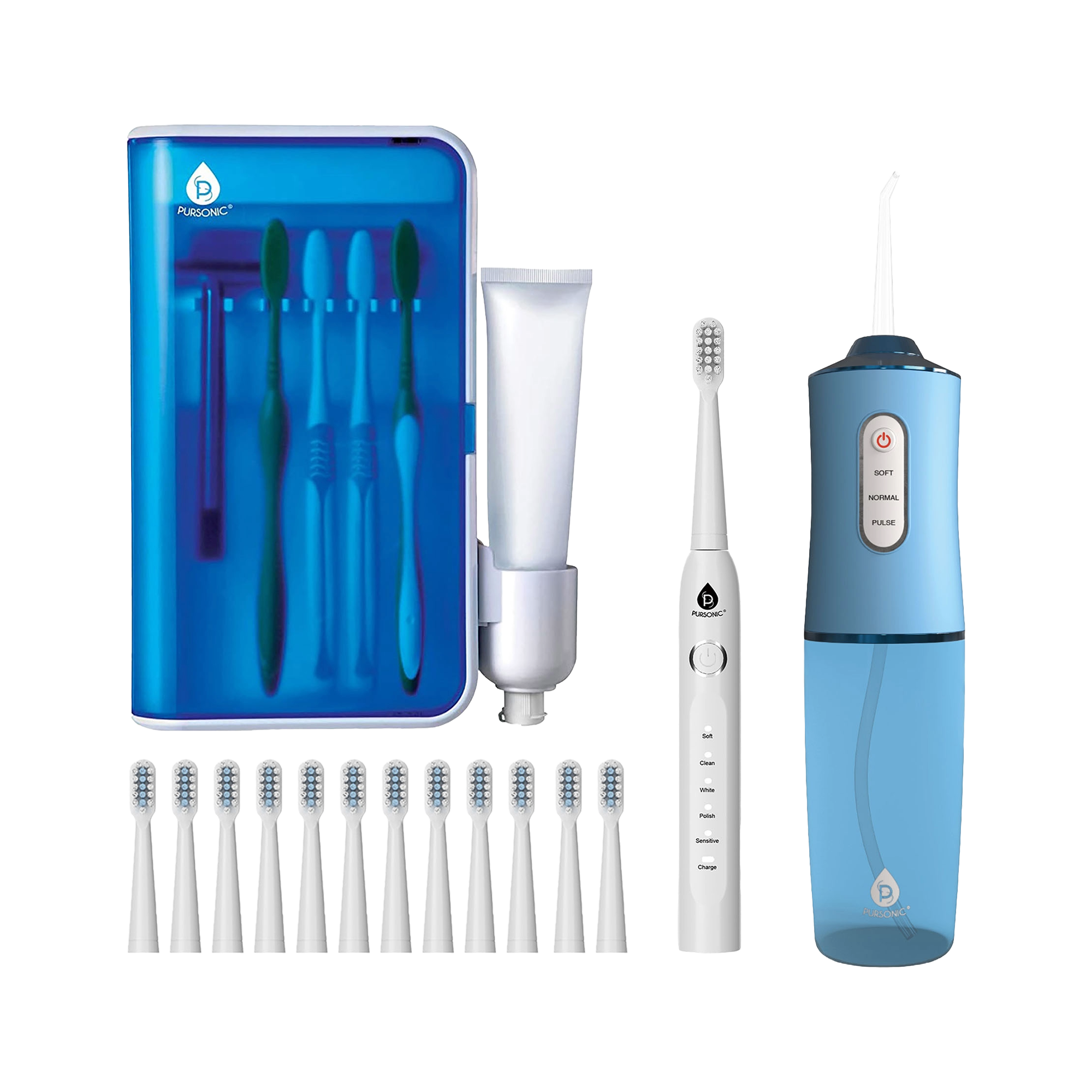 PURSONIC USB Rechargeable Sonic Toothbrush, Water Flosser & UV Toothbrush Sanitizer #1