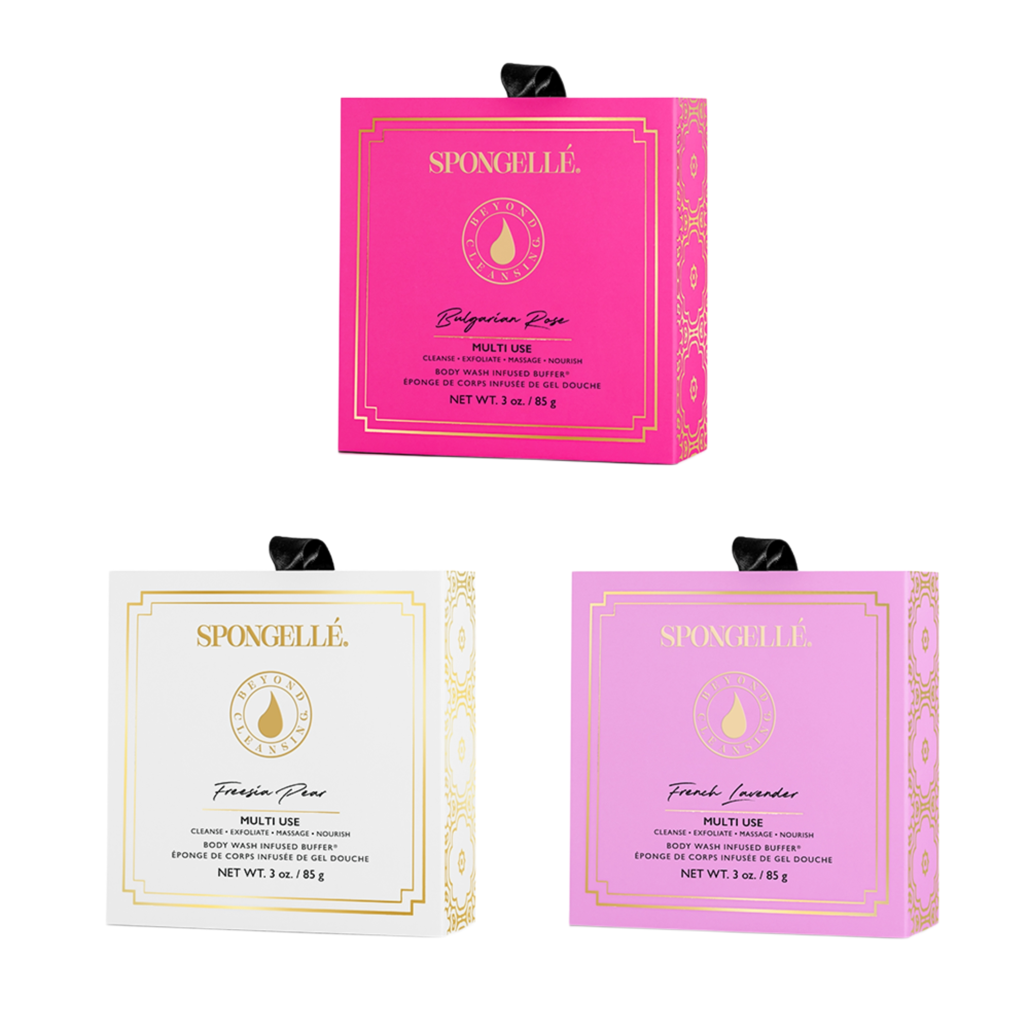 SPONGELLE Floral Boxed Flower Set Shower Gel Infused Bath Sponges #1