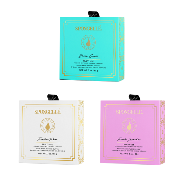 SPONGELLE Fresh Boxed Flower Set Shower Gel Infused Bath Sponges #1