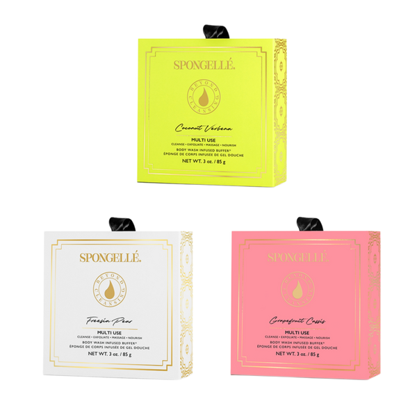 SPONGELLE Fruity Boxed Flower Set Shower Gel Infused Bath Sponges #1