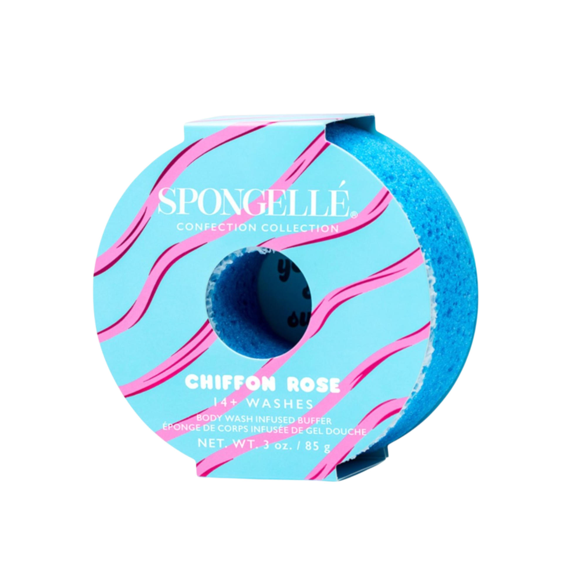 SPONGELLE Confection Chiffon Rose Donut Bath Sponge Built-In Body Wash Shower Loofah for Women #1