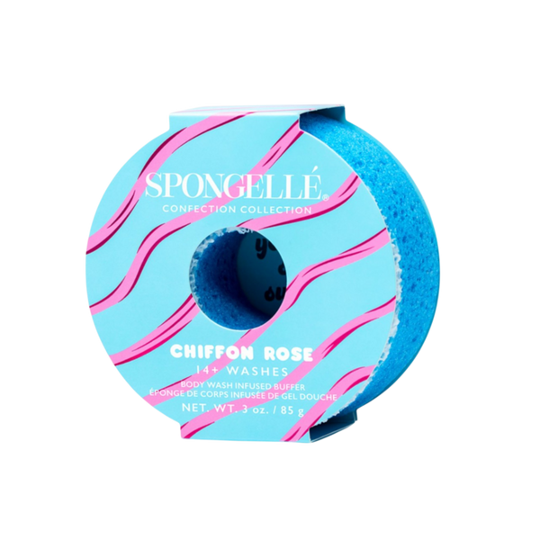 SPONGELLE Confection Chiffon Rose Donut Bath Sponge Built-In Body Wash Shower Loofah for Women #1