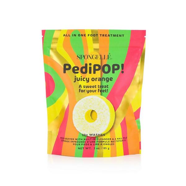 SPONGELLE PediPOP! Cotton Candy Pedi Buffer & Nail File Body Wash Infused Exfoliating Foot Scrub #2