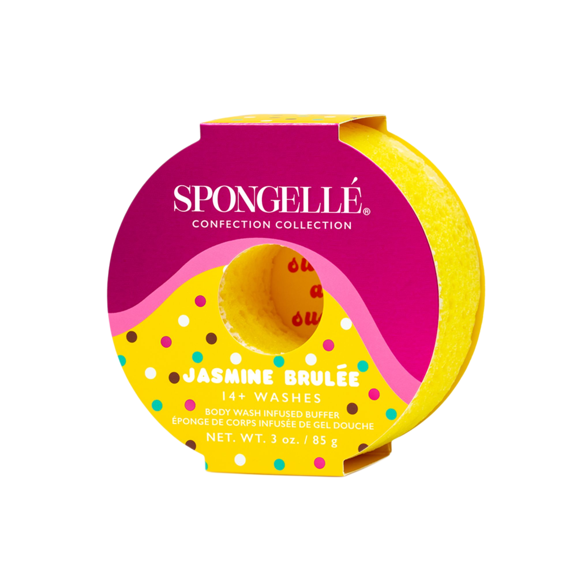 SPONGELLE Confection Chiffon Rose Donut Bath Sponge Built-In Body Wash Shower Loofah for Women #1