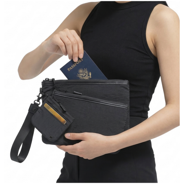 Joan & David The Hold-All Sport Nylon 4 Piece Set Wristlet Pouches, Card Case, Keychain Lanyard #2