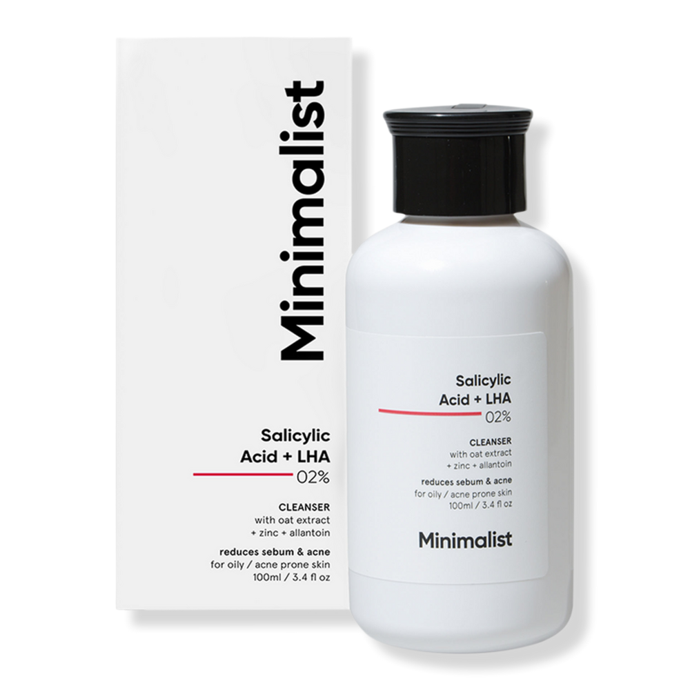 Minimalist Salicylic Acid + LHA 2% Face Cleanser for Oily Acne Prone Skin