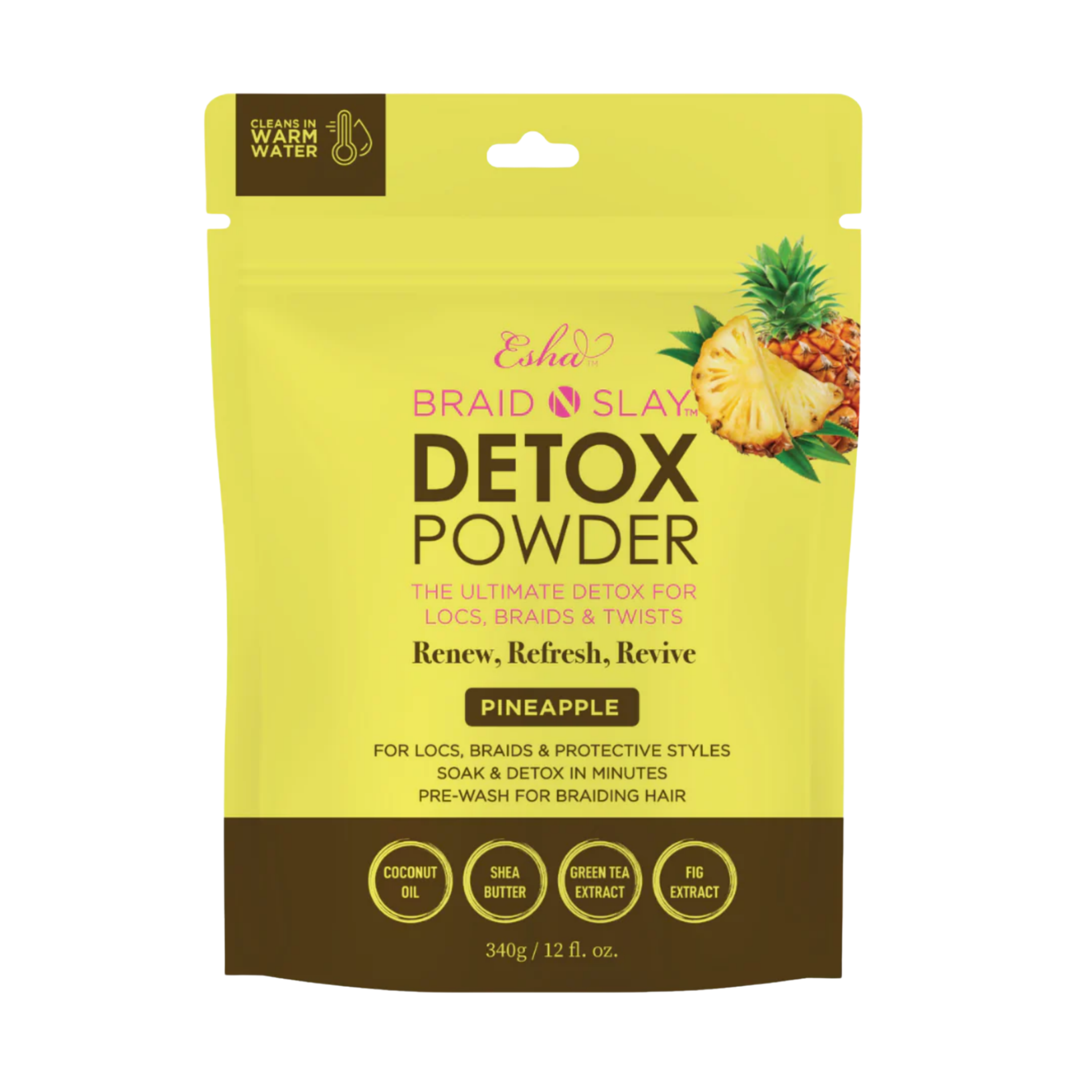 Esha Braid N Slay Detox Powder - Pineapple INTERNATIONAL SHIPPING