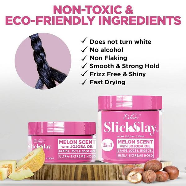 Esha Slick N Slay 2-IN-1 Braid & Edge Gel - Coconut #3