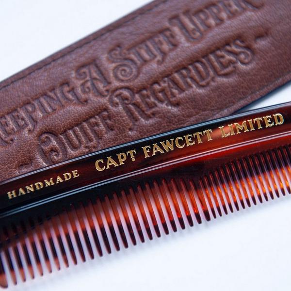 Captain Fawcett Pocket Hair Comb with Leather Sleeve #2