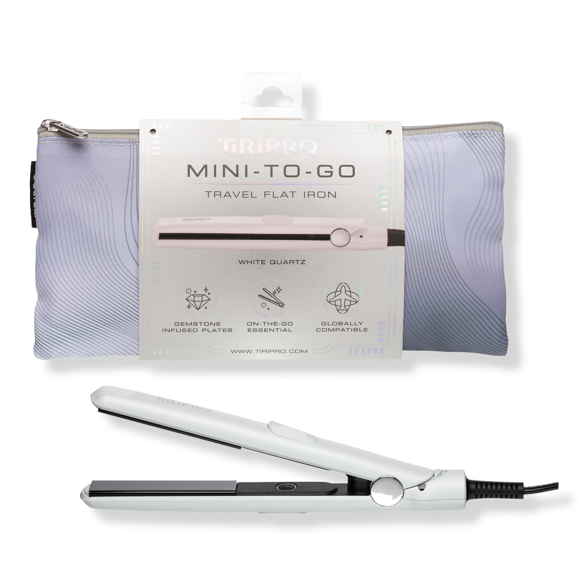 Tiri Pro Mini ToGo Tourmaline Gem Travel Flat Iron with Pouch #1