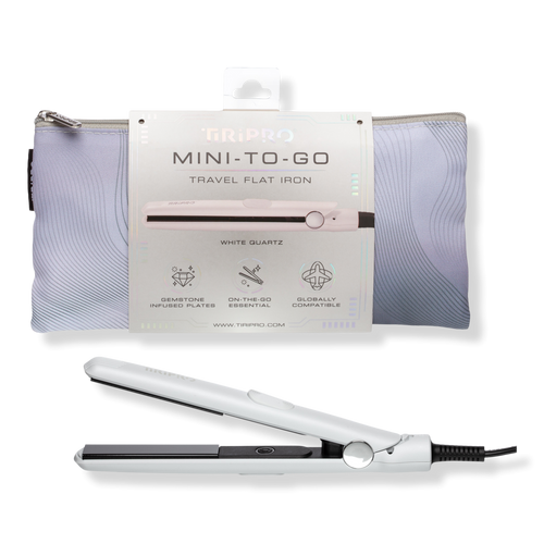 Tiri Pro - White Mini ToGo Tourmaline Gem Travel Flat Iron with