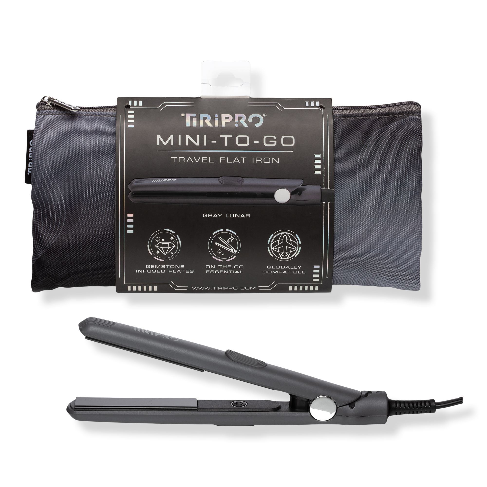 Tiri Pro Mini ToGo Tourmaline Gem Travel Flat Iron with Pouch #1