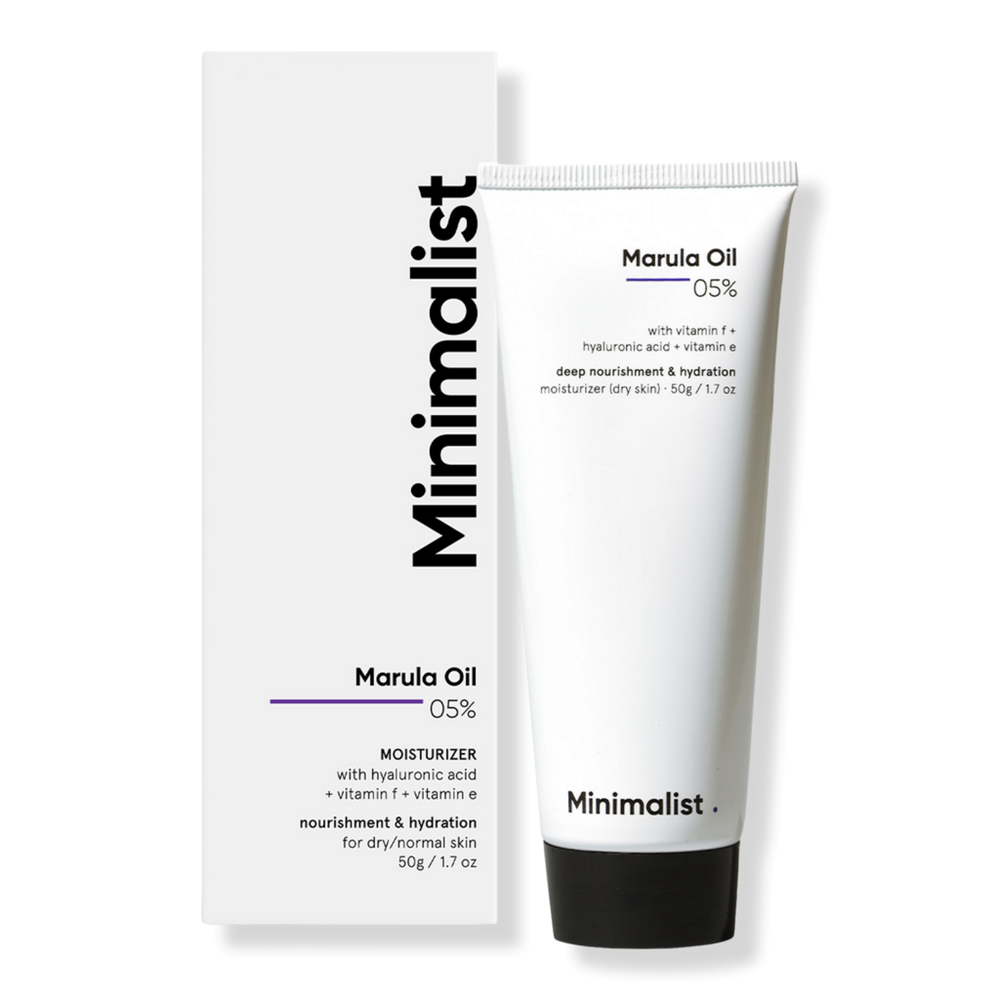 Minimalist Face Moisturizer for Dry Skin with Marula Oil 5% & Hyaluronic Acid