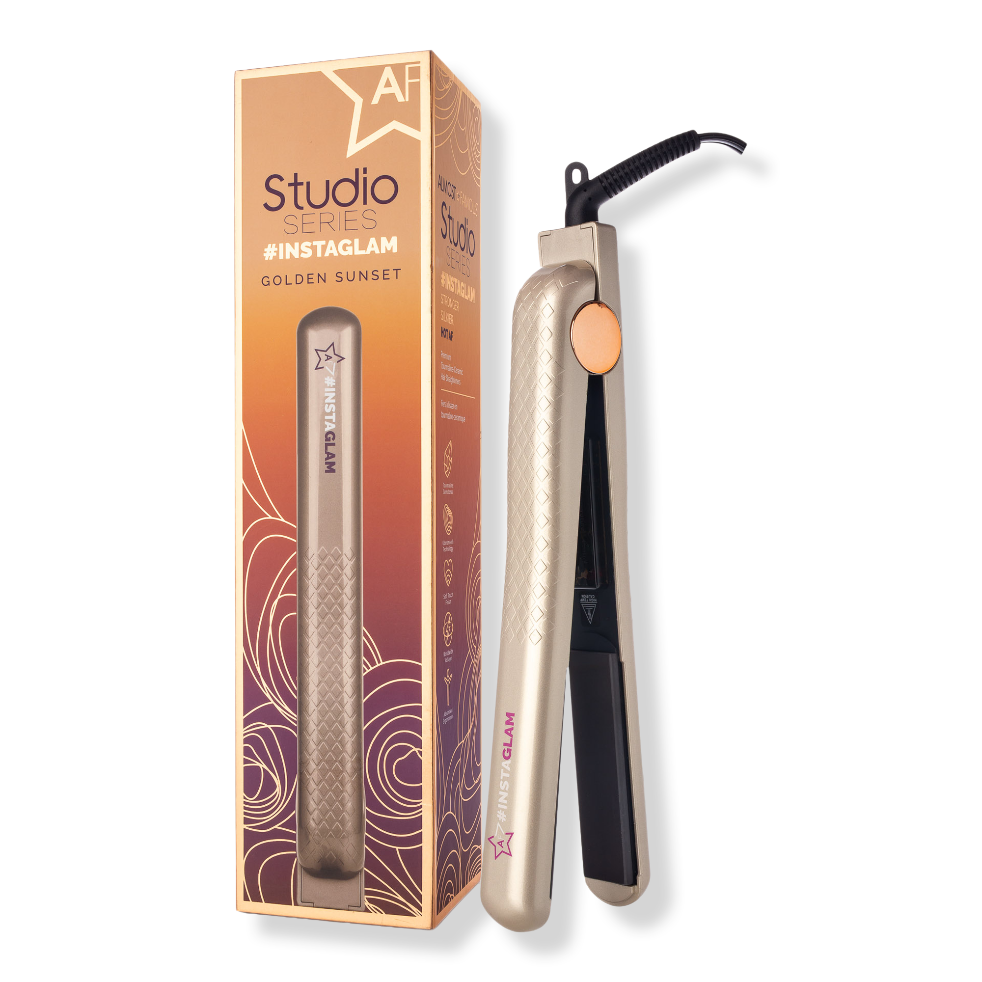 Almost Famous Instaglam Tourmaline Ionic Flat Iron with Rose Gold Accents #1