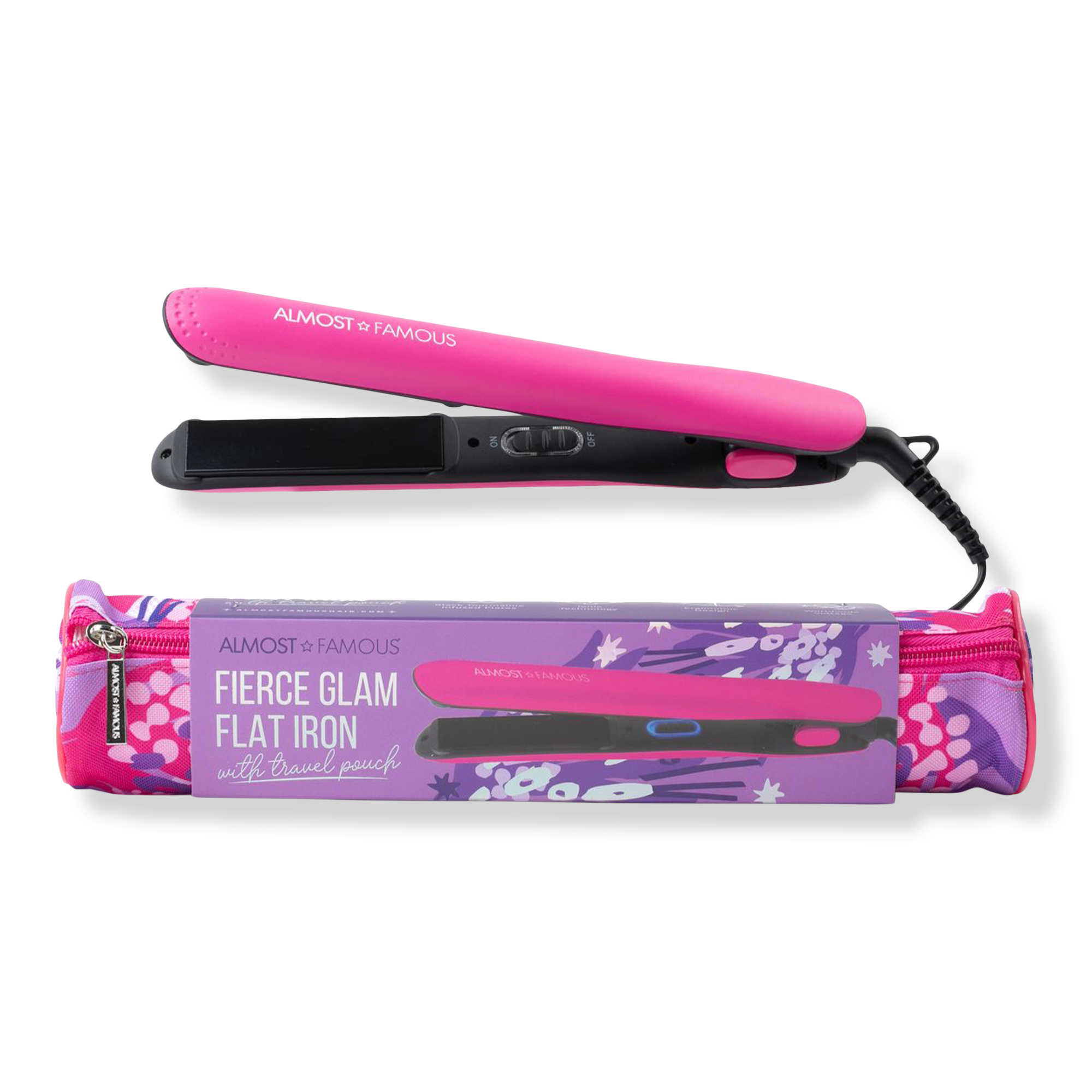 Almost Famous Fierce Glam Tourmaline Flat Iron with Travel Pouch #1