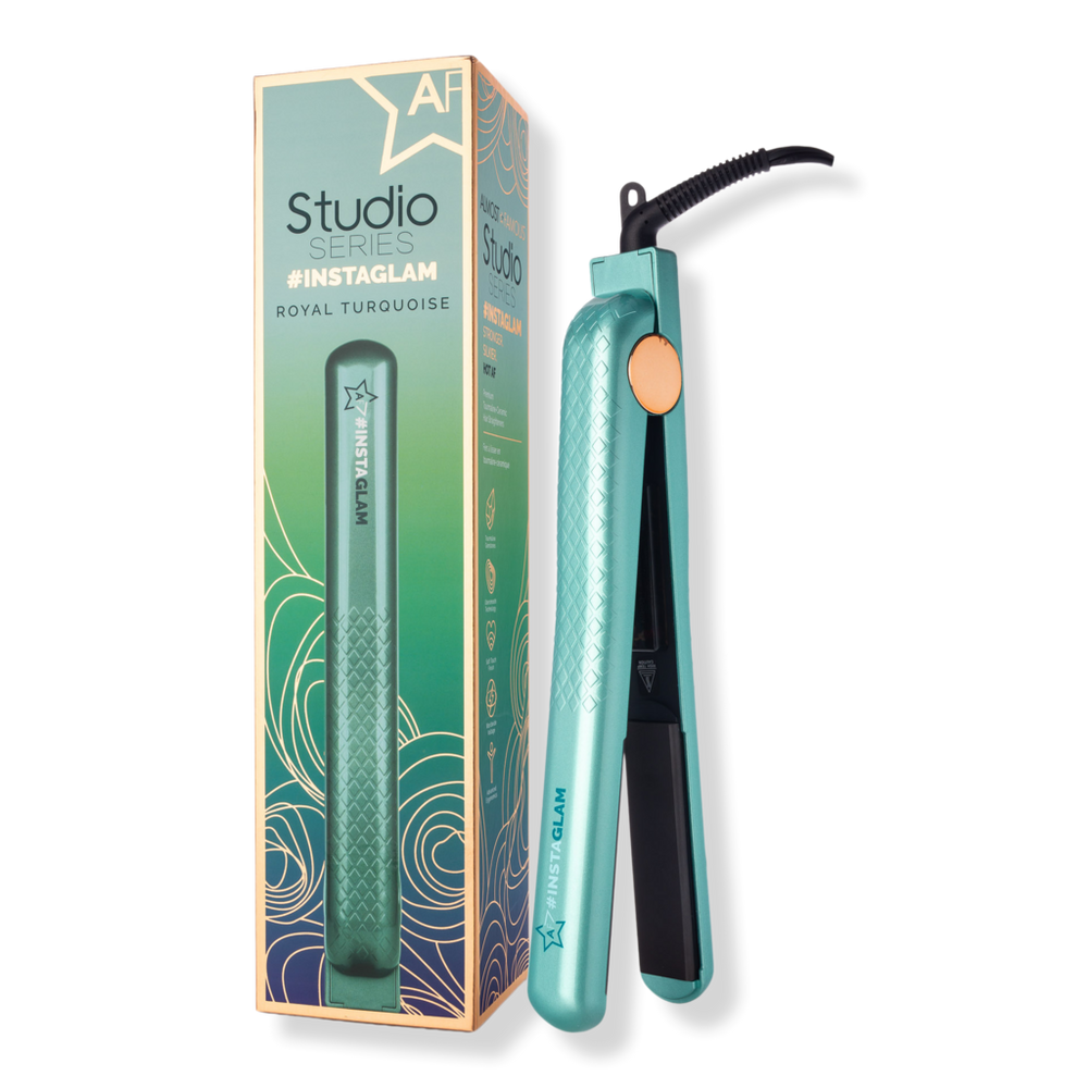 Almost Famous Instaglam Tourmaline Ionic Flat Iron with Rose Gold Accents - Turquoise