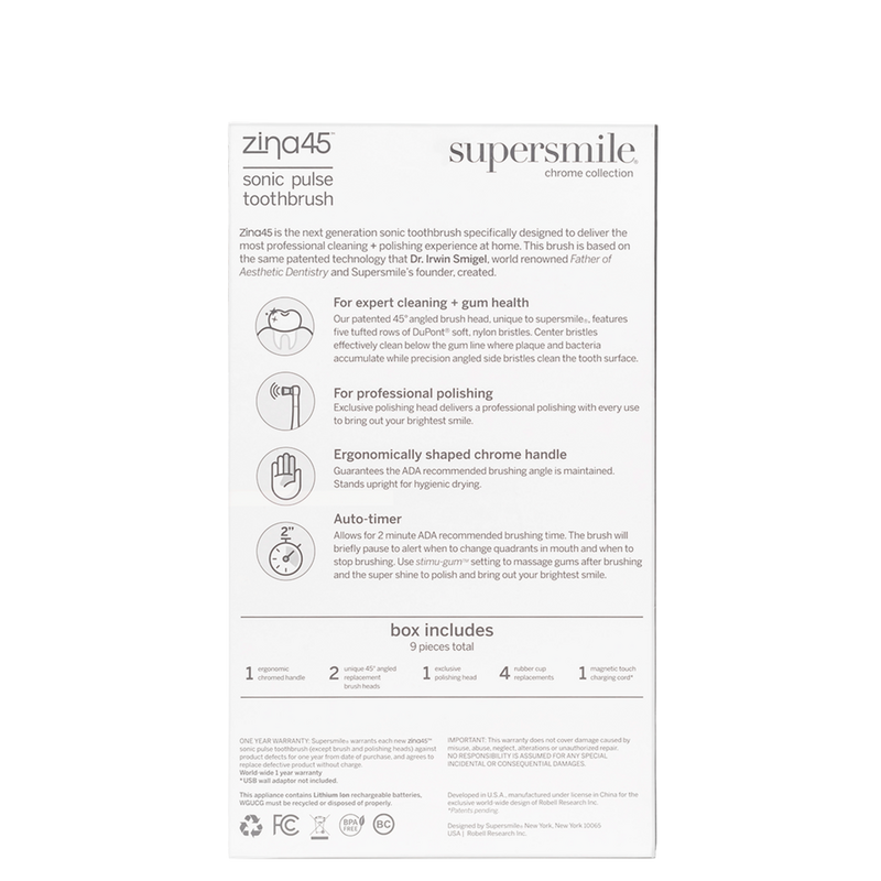 Supersmile - Chrome Silver Zina45 Sonic Pulse Toothbrush | Ulta Beauty