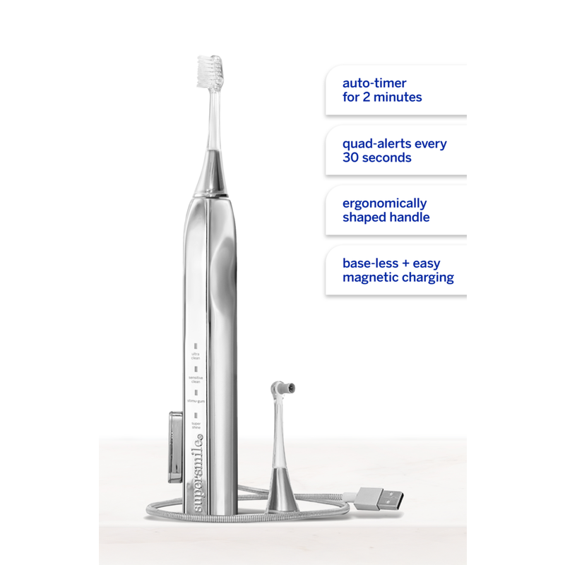 Supersmile - Chrome Silver Zina45 Sonic Pulse Toothbrush | Ulta Beauty