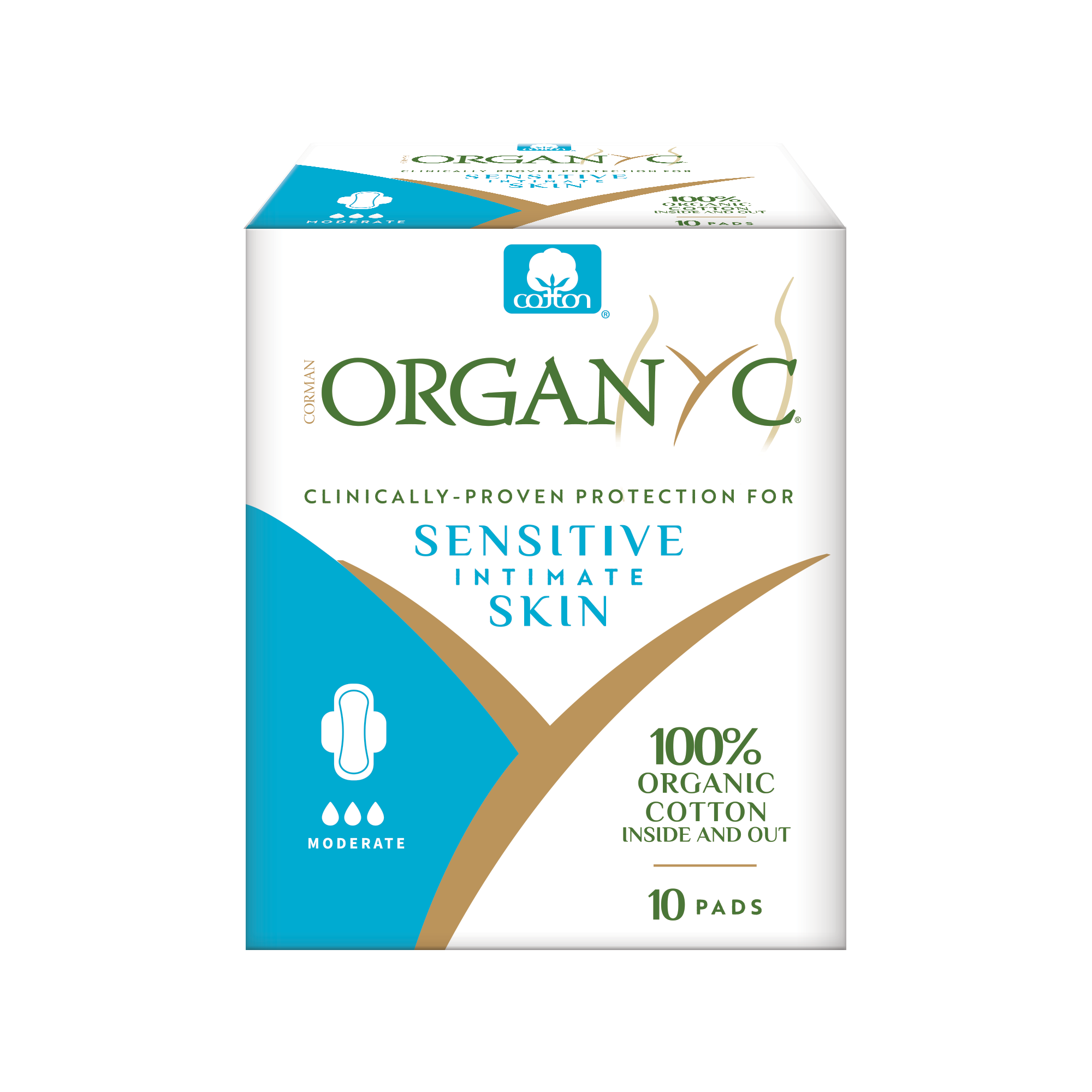 Organyc 100% Certified Organic Cotton Feminine Pads, Moderate Flow #1