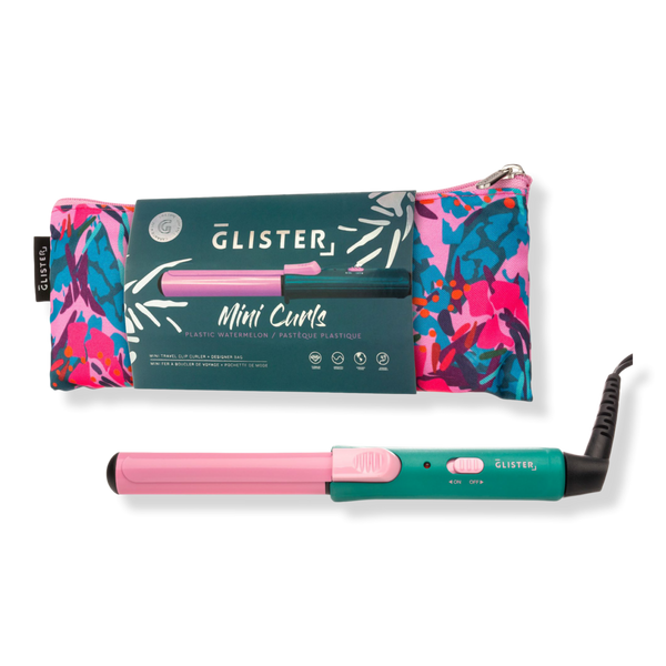GLISTER "Mini Curls" Black Tourmaline Gem Travel Clip Curler with Pouch #1