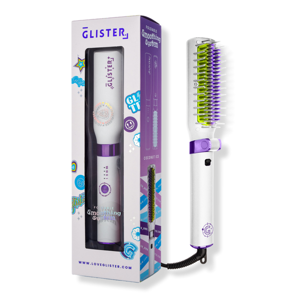 GLISTER Foldable Tourmaline Gem Anti-Frizz Hot Smoothing Brush #1