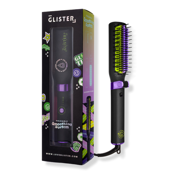 GLISTER Foldable Tourmaline Gem Anti-Frizz Hot Smoothing Brush #1