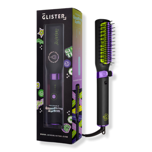 GLISTER - Black Foldable Tourmaline Gem Anti-Frizz Hot Smoothing