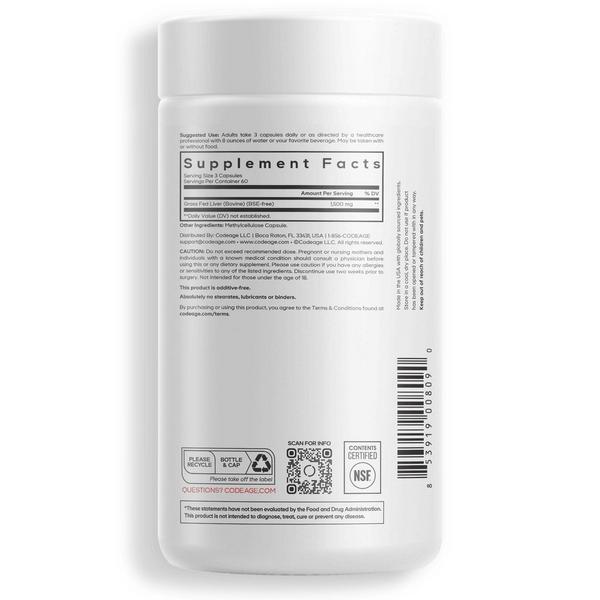 CODEAGE Grass-Fed Beef Liver Freeze-Dried Glandular Supplement #8