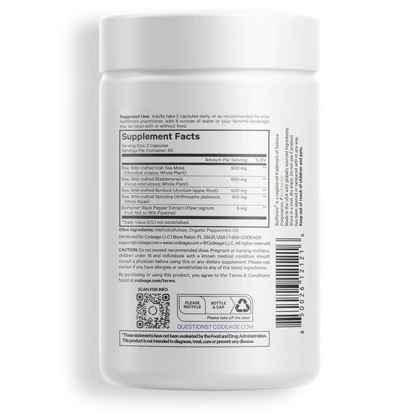 CODEAGE Raw Wildcrafted Irish Sea Moss with Burdock & Spirulina #8