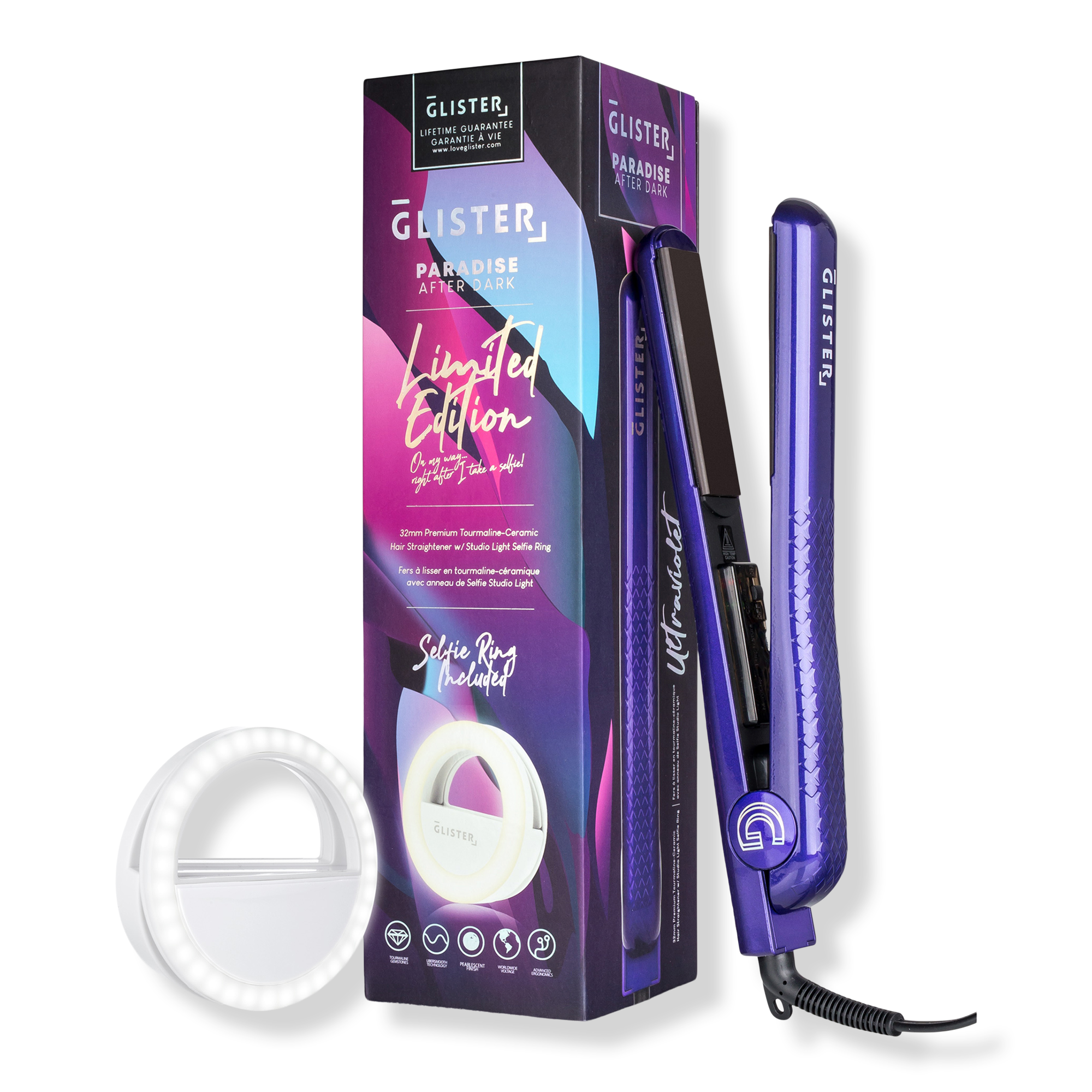 GLISTER "Paradise After Dark" Tourmaline Flat Iron + Selfie Ring #1