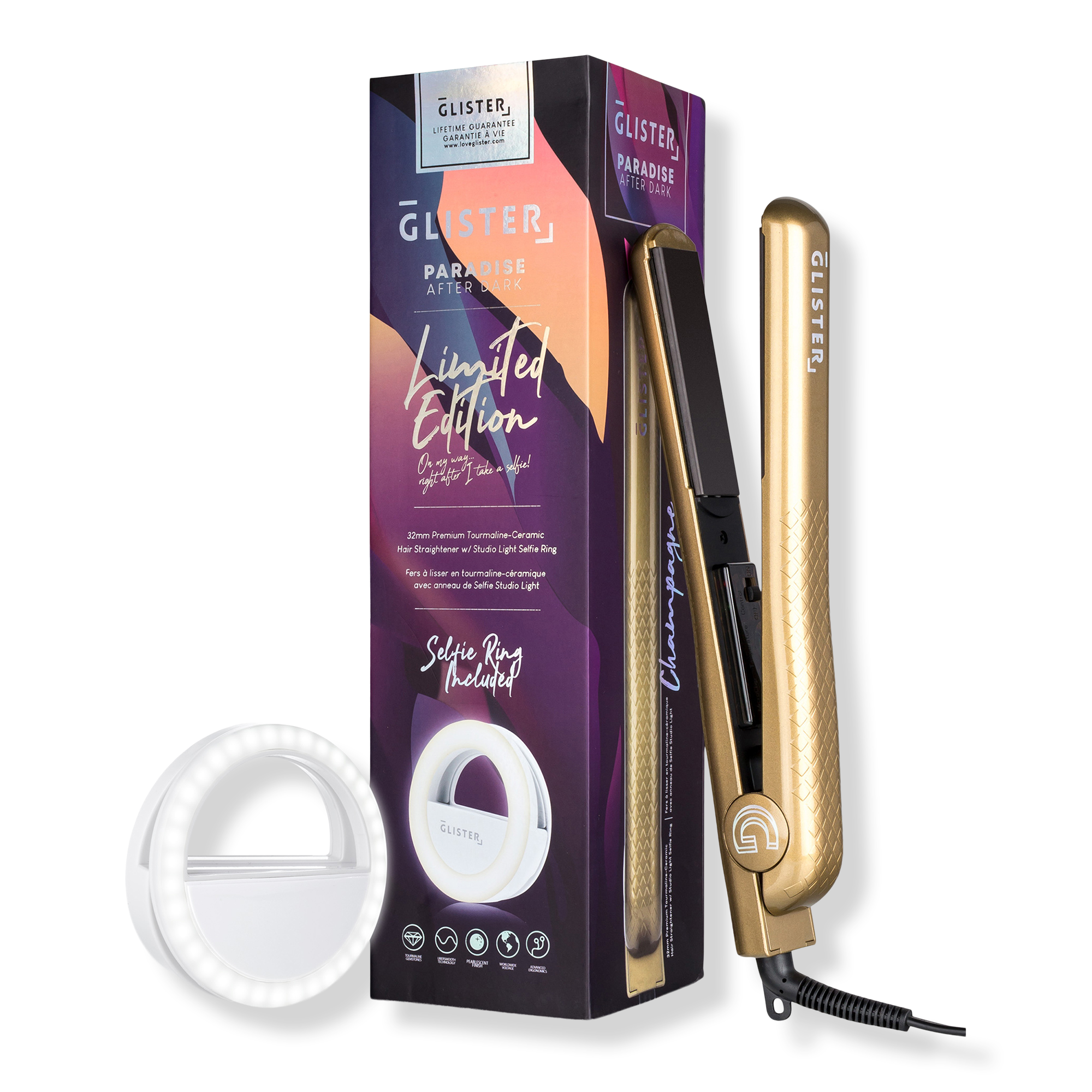GLISTER "Paradise After Dark" Tourmaline Flat Iron + Selfie Ring #1