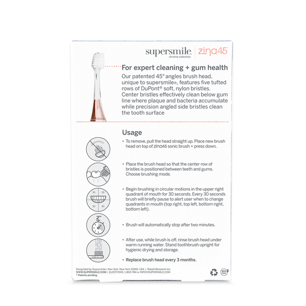 Supersmile Zina45 Sonic Pulse Toothbrush Replacement Heads #3