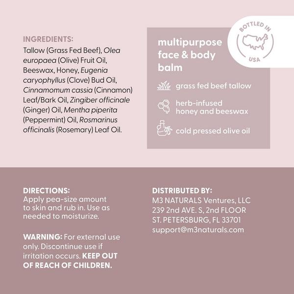 M3 Naturals Grass Fed Beef Tallow Balm #2