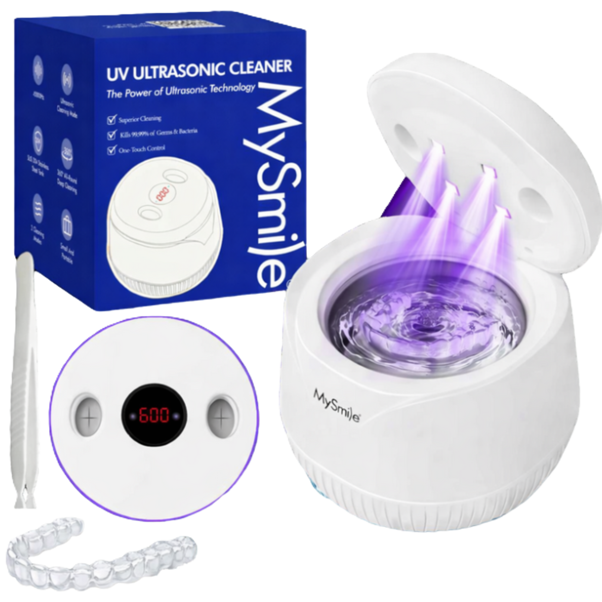 MySmile Ultrasonic Retainer & Jewelry Cleaning Pod for Home with Digital Timer #1
