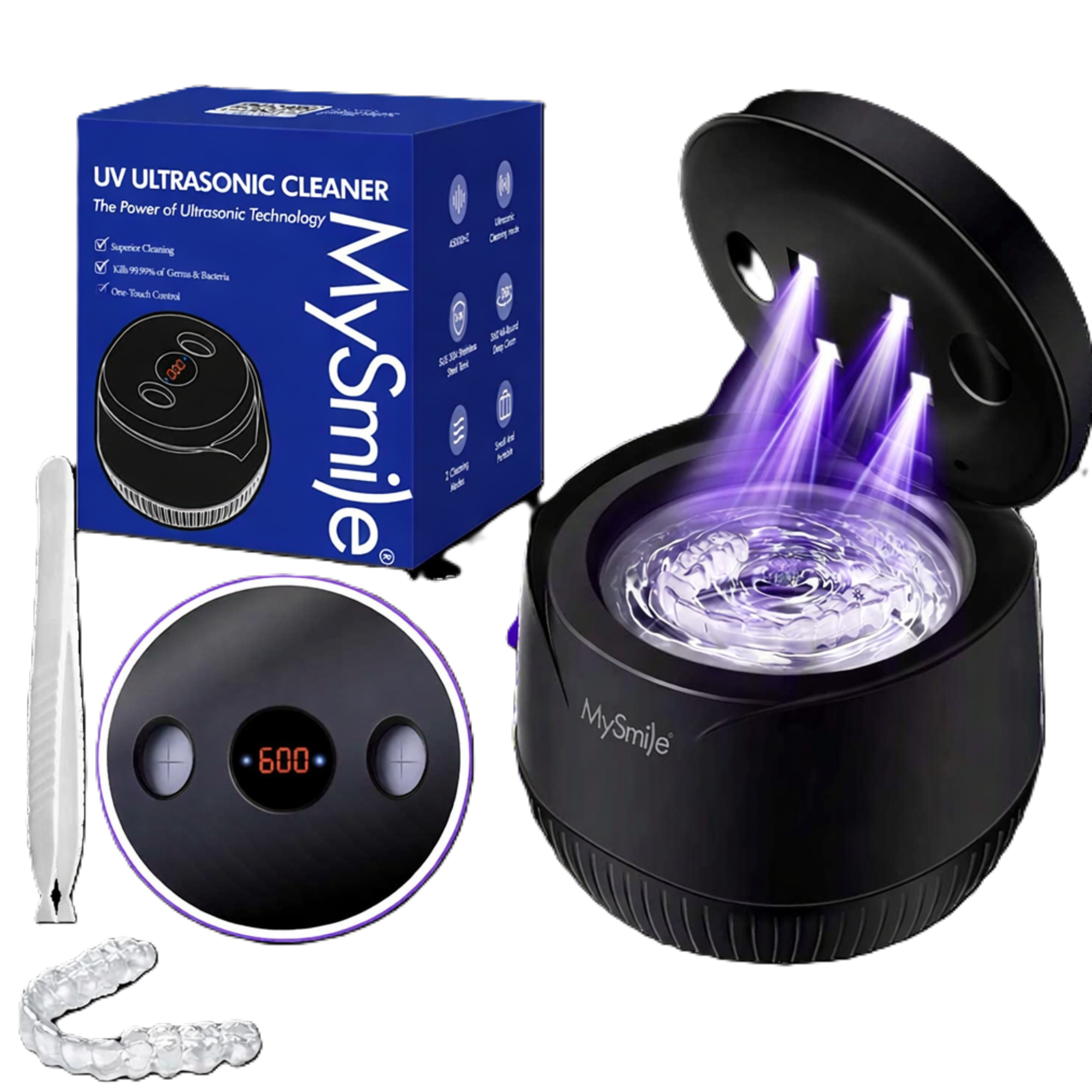 MySmile Ultrasonic Retainer & Jewelry Cleaning Pod for Home with Digital Timer #1