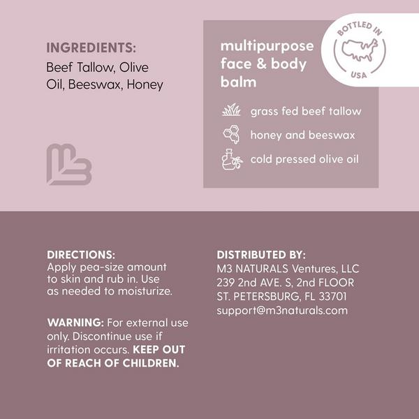 M3 Naturals Grass Fed Beef Tallow Balm #2
