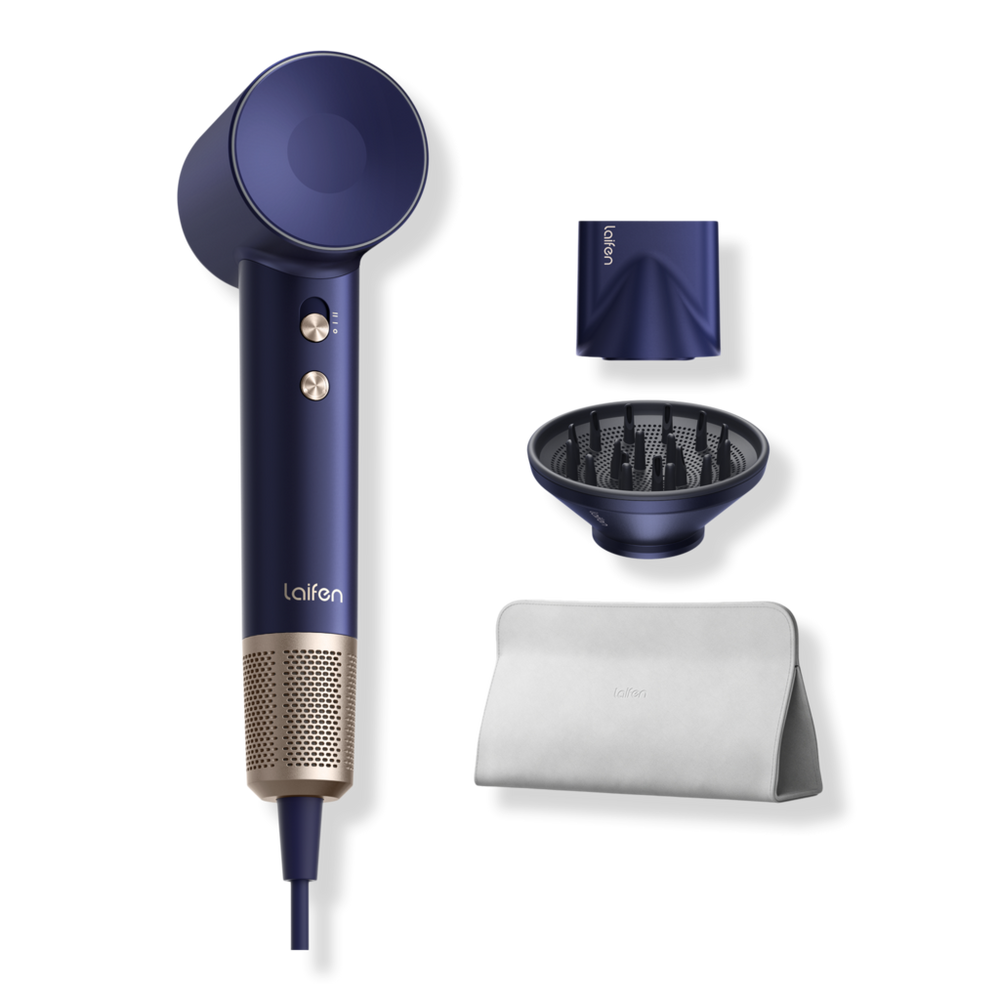 Laifen Swift Premium High-Speed Hair Dryer + Bag + 2 Magnetic Nozzles - Navy Blue
