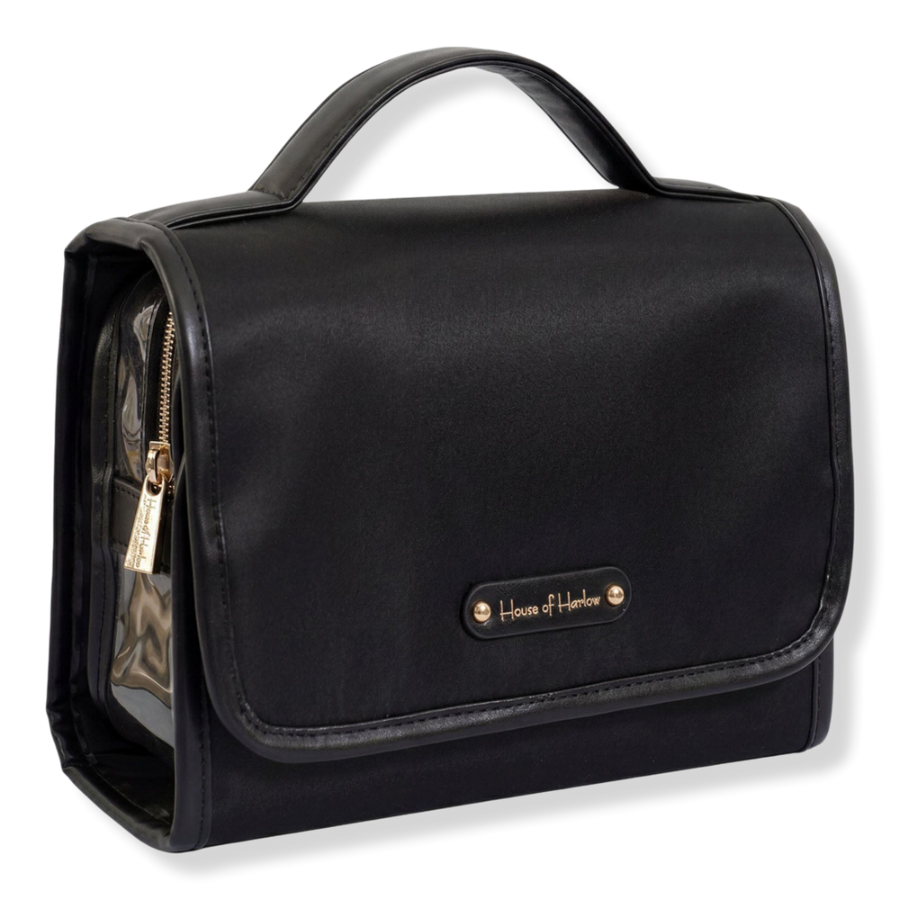 House of Harlow 1960 The Twill Nylon Multi-Compartment Hanging Toiletry Case - Black
