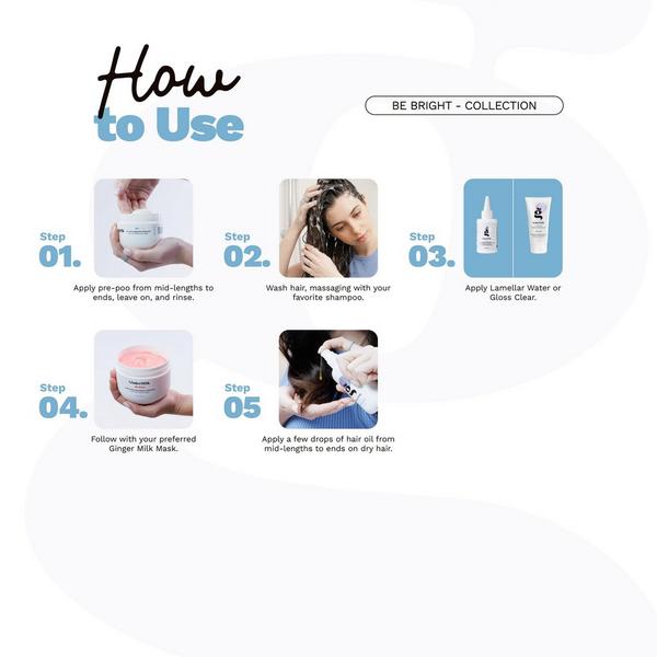 Ginger Milk Shine & Frizz Control Hair Routine Be Bright #7