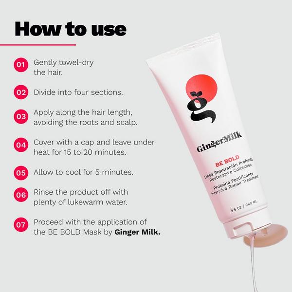 Ginger Milk Intensive Protein Treatment for Damaged Hair with Biotin & Vitamin E #3