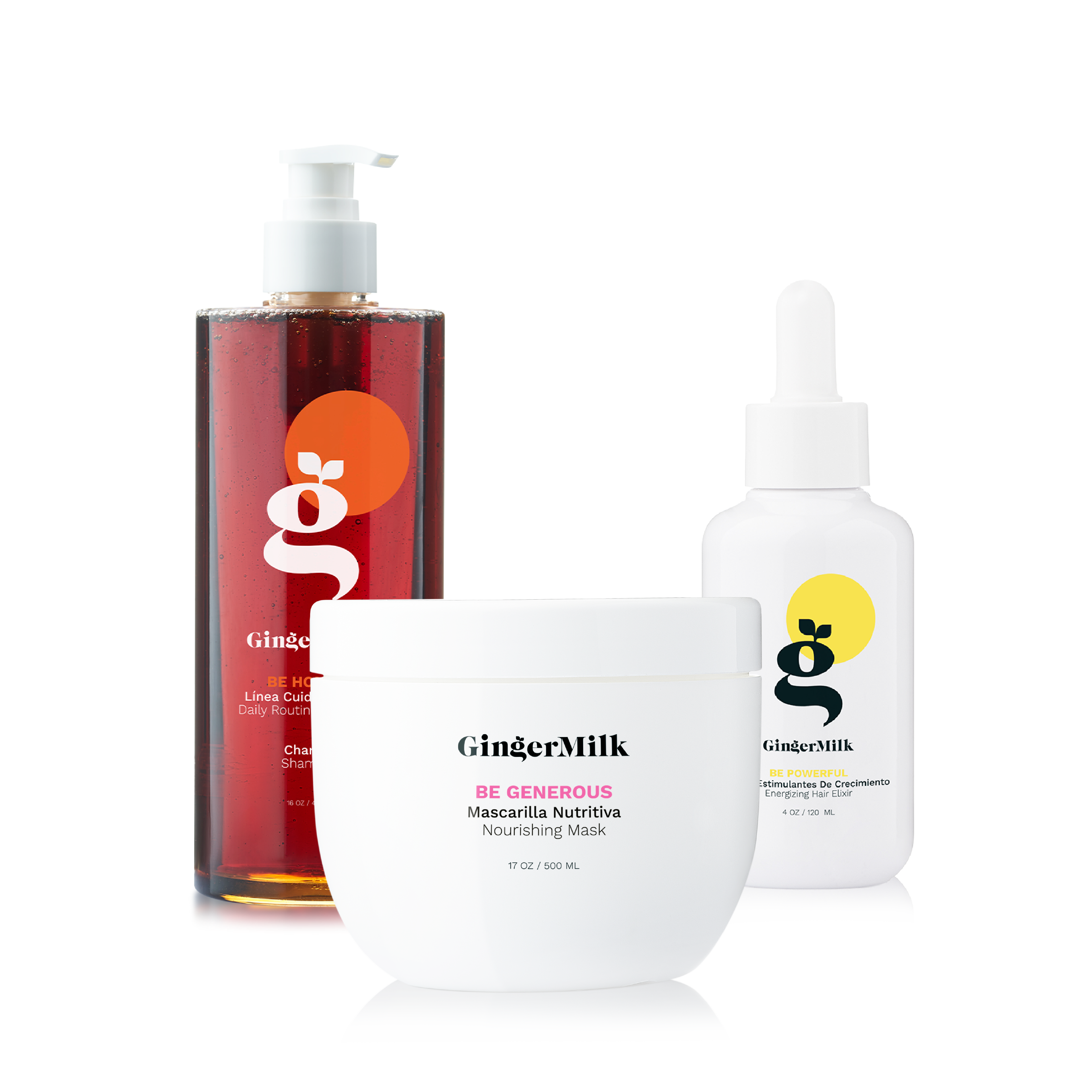 Ginger Milk Hair Growth & Hair Loss Prevention Kit with Rosemary, Biotin & Castor Oil, 3-Piece #1