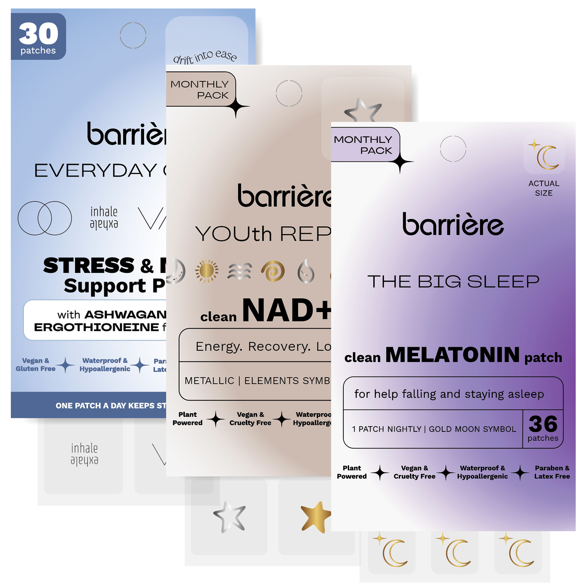 Barrière Reset & Relax 3-Pack Bundle: Everyday Calm, NAD+, Melatonin #1