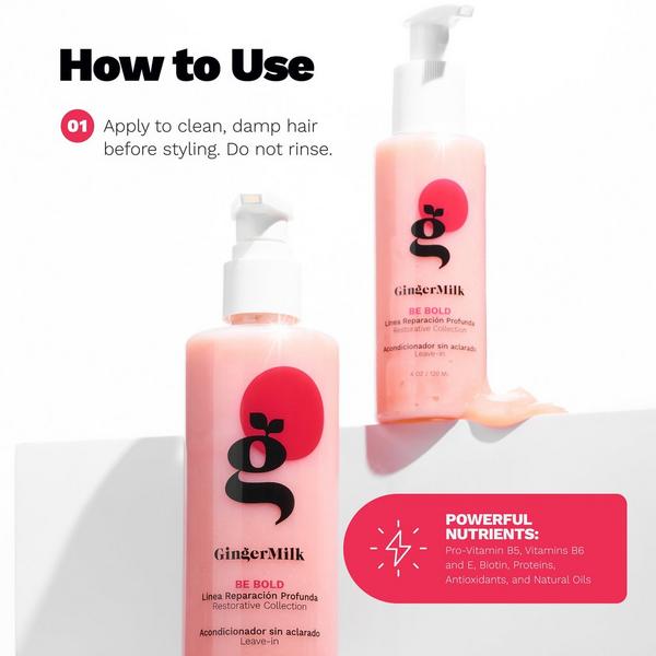 Ginger Milk Repair Leave-In Conditioner for Damaged Hair with Avocado Oil & Acai #3