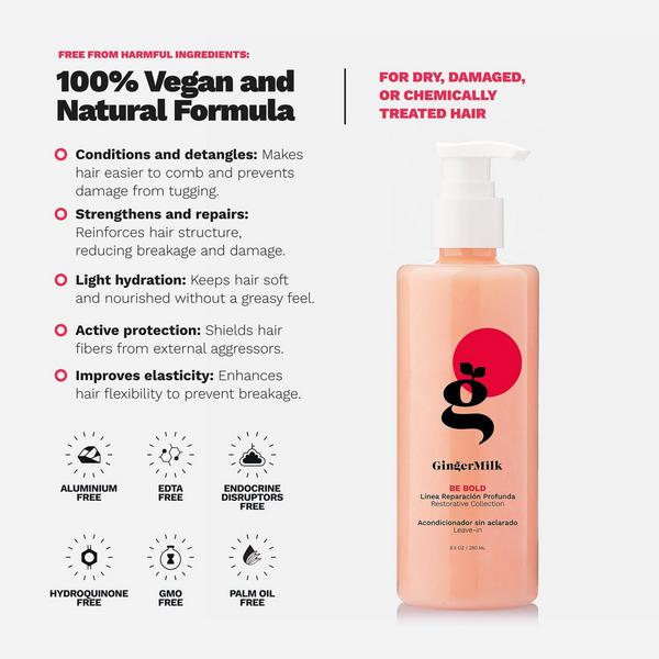 Ginger Milk Repair Leave-In Conditioner for Damaged Hair with Avocado Oil & Acai #4