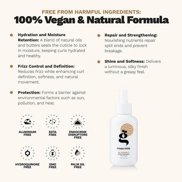 Ginger Milk Curl Finishing Oil for Wavy, Curly & Coily Hair with Argan Oil & Castor Oil #3