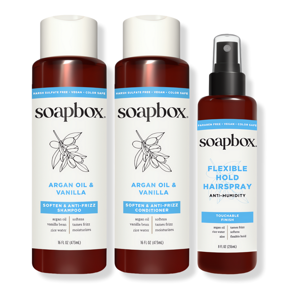Soapbox Argan Oil & Vanilla Anti-Frizz Haircare Bundle - 16 oz