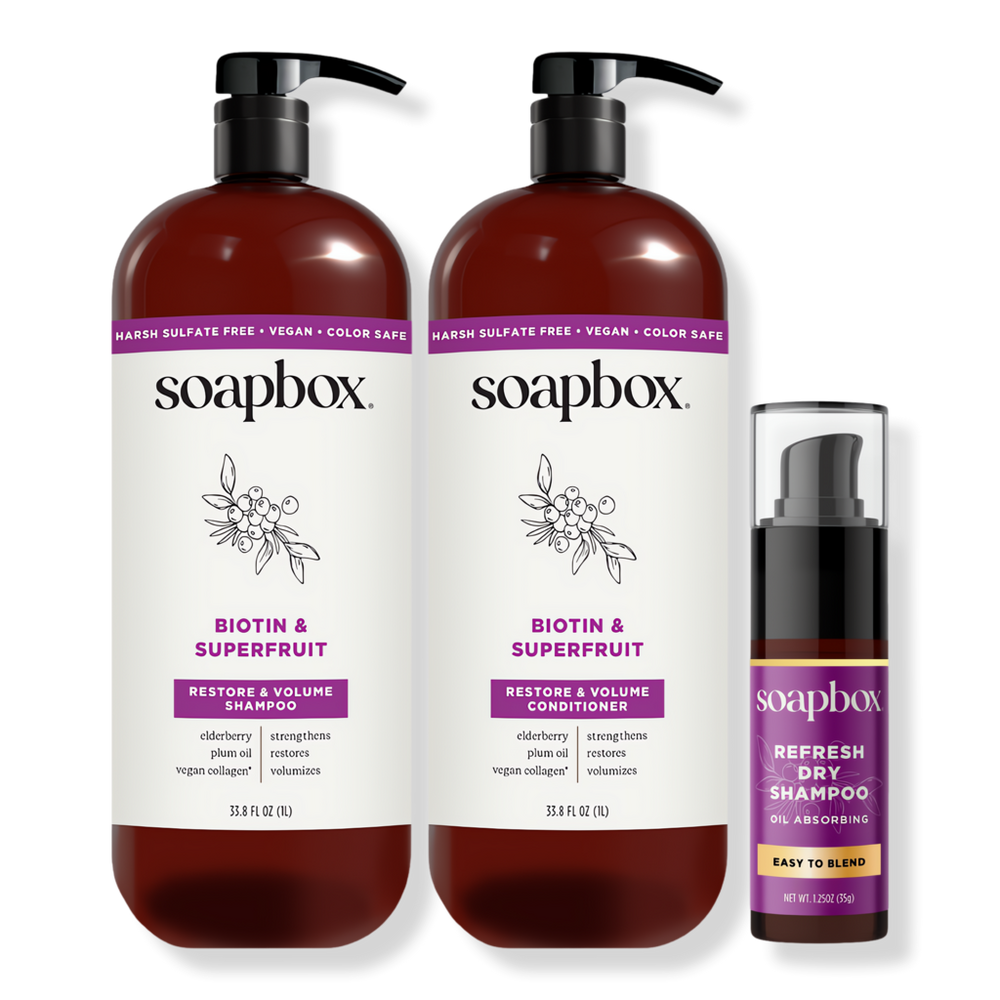 Soapbox Biotin & Superfruit Volumizing Haircare Set - 33.8 oz