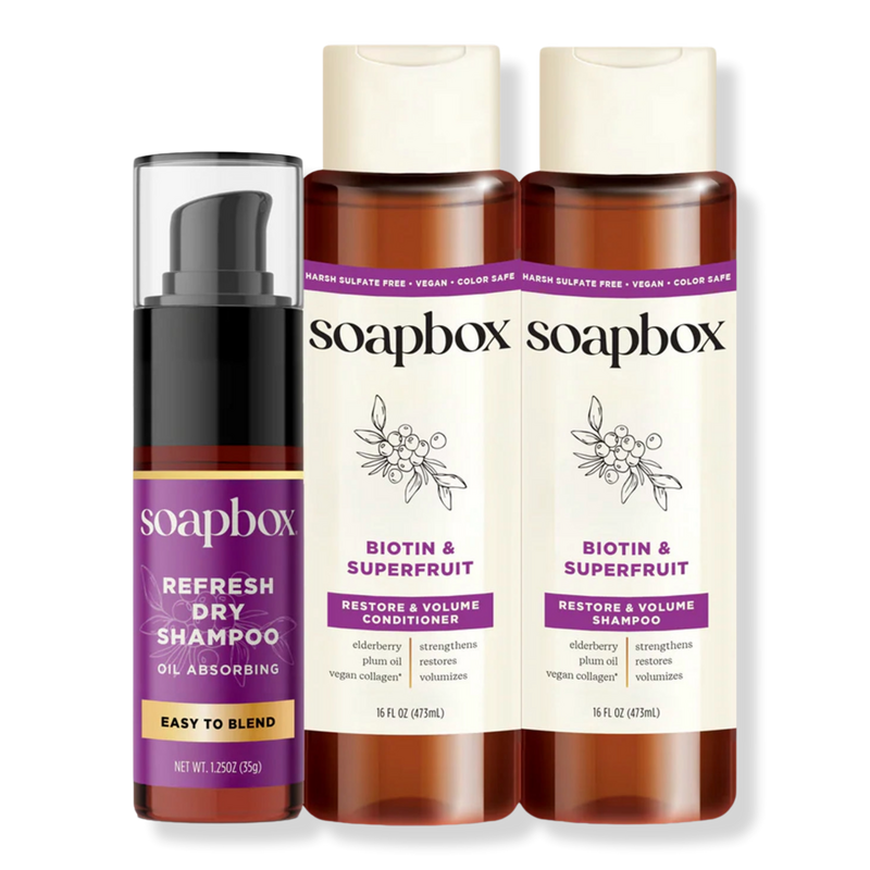 Soapbox - 16 oz Biotin & Superfruit Volumizing Haircare Set | Ulta