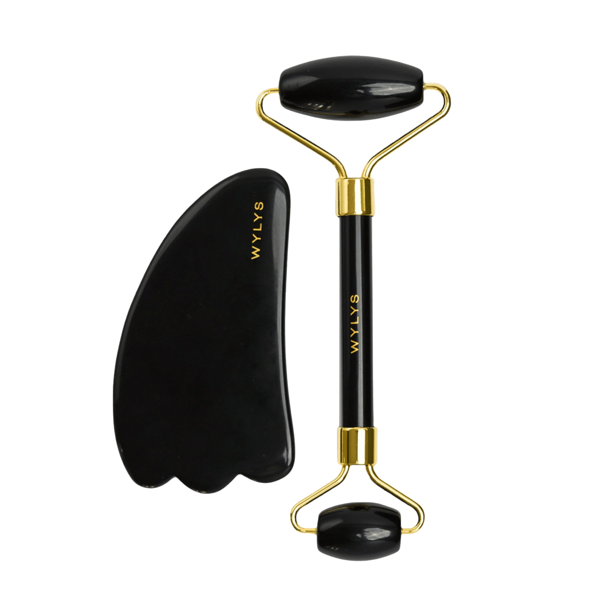 WYLYS Black Obsidian Gua Sha + Face Roller Set #1